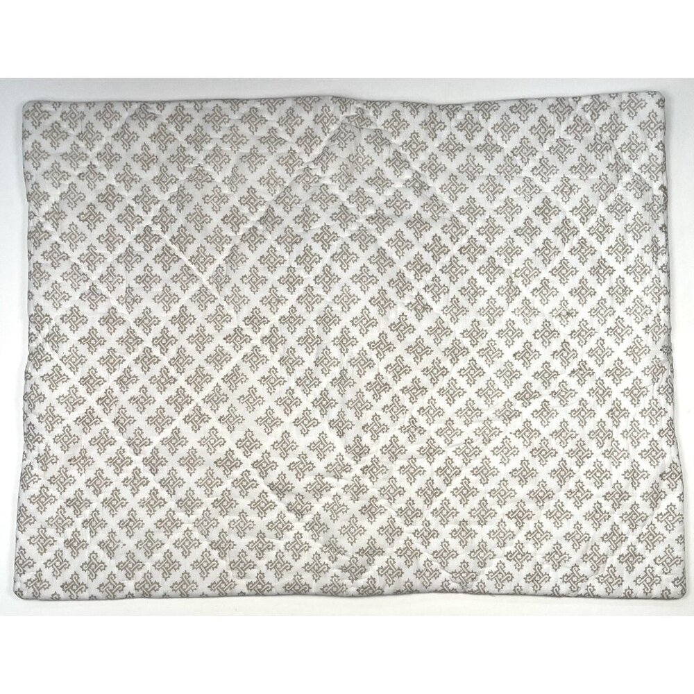 Single (1) CAROL & FRANK 20"x26" Standard Cotton PILLOW SHAM Beige/White Geo NEW